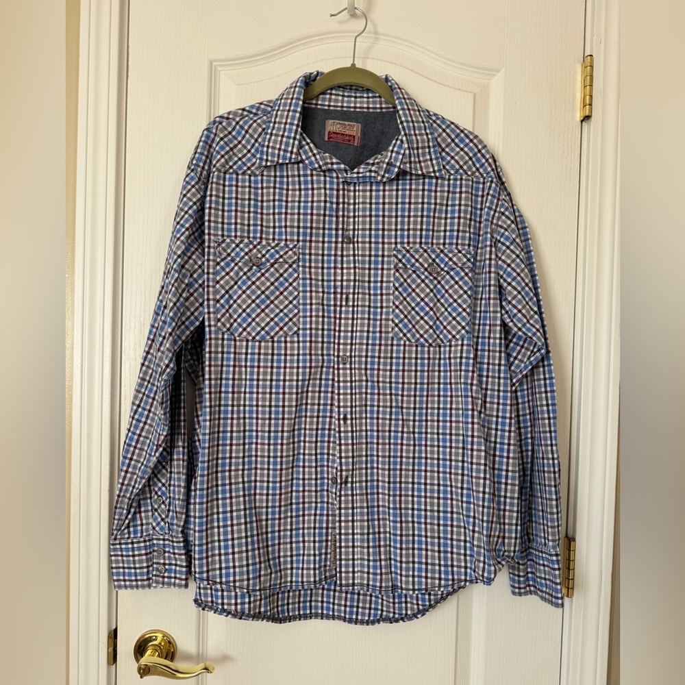 XXL Men’s Superbadshirt Plaid Button Down